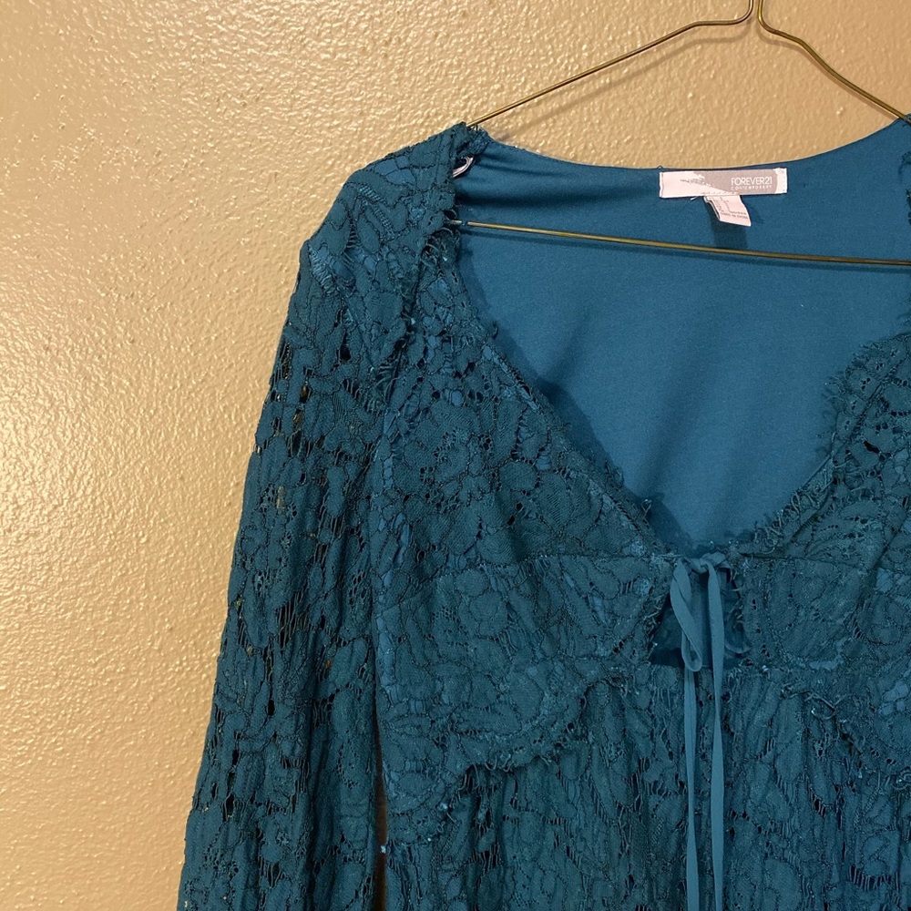 teal lace dress